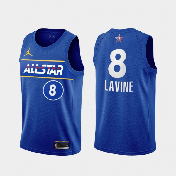 NBA Chicago Bulls Trikot Zach LaVine 8 2021 All-Star Jordan Brand Blau Swingman - Herren NBA Chicago Bulls Trikot Zach LaVine 8 2021 All-Star Jordan Brand Blau Swingman - Herren